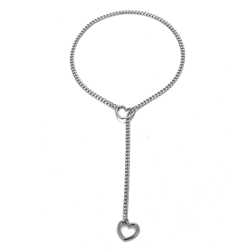 Collier Cubain Ajustable – Cœur Acier Inoxydable &  Style Moderne