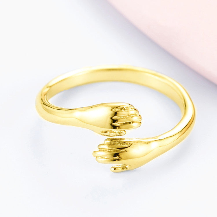 Bague ajustable ouverte  Étreinte Infinie – Symbole d’Amour et de Connexion