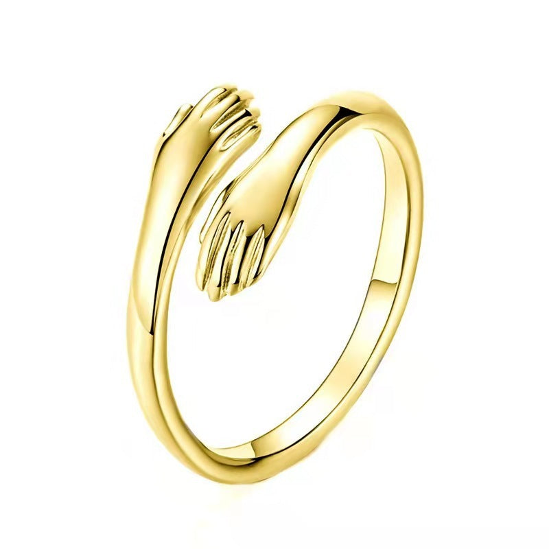 Bague ajustable ouverte  Étreinte Infinie – Symbole d’Amour et de Connexion