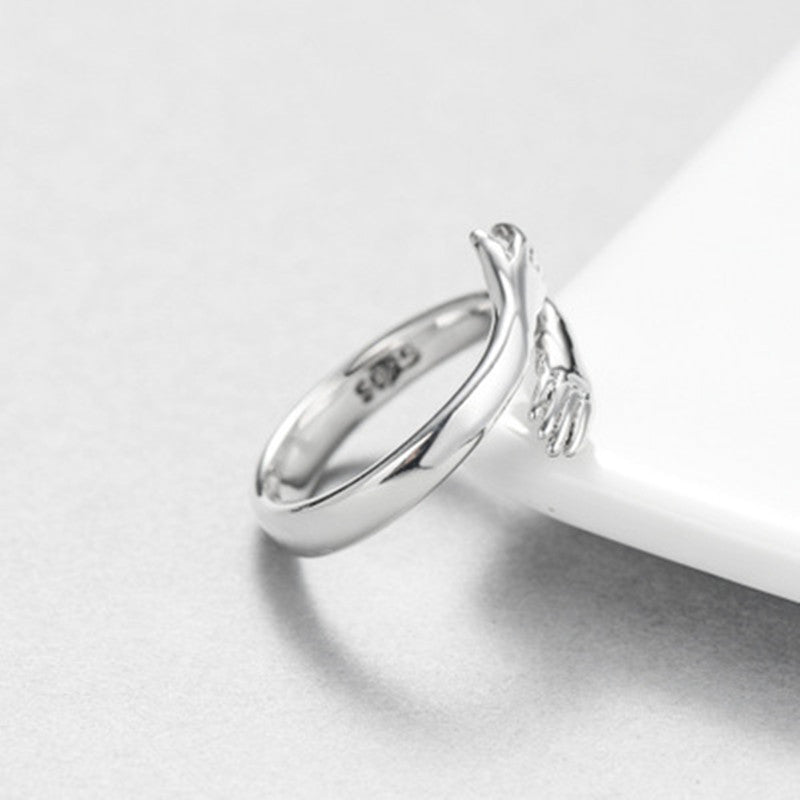 Bague ajustable ouverte  Étreinte Infinie – Symbole d’Amour et de Connexion