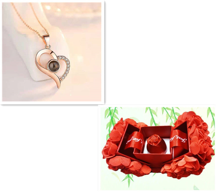 Collier Rose Éternelle – Élégance & Boîte Cadeau Romantique